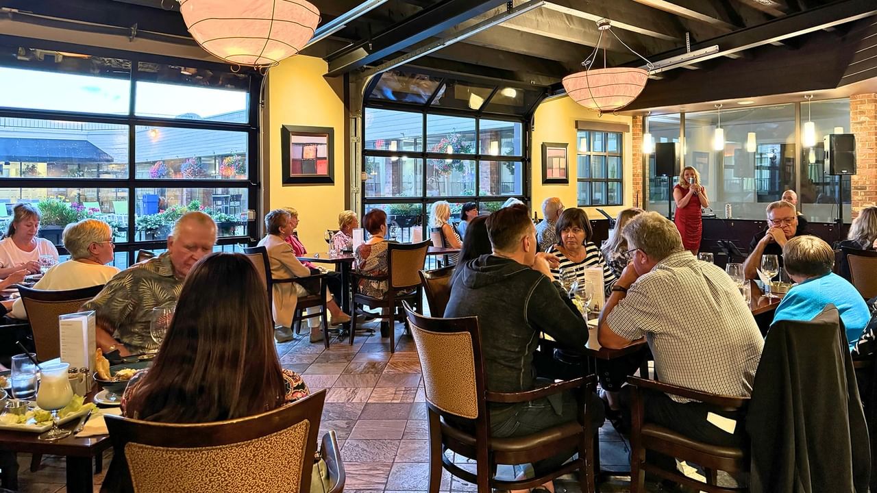 Live performance inside a restaurant