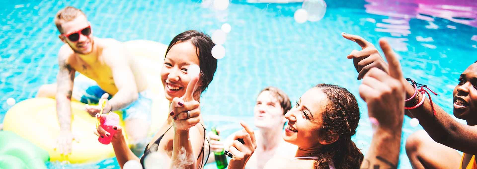 Pool party with online friends