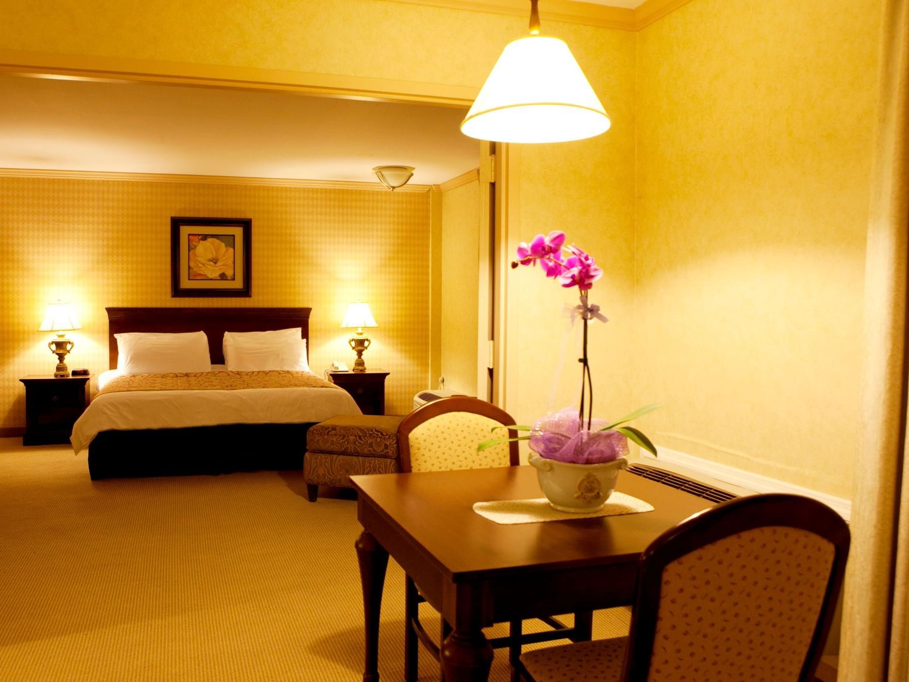 Bed & furniture in VIP Suite at Honor’s Haven