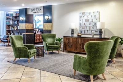 Lobby Seating and Gaudin Restaurant Entry