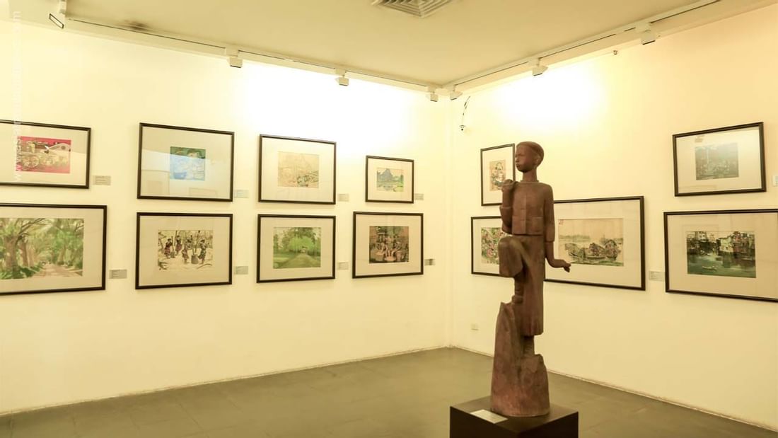 Art hung on the walls in Vietnam Fine Arts Museum near Sunway Hotel Hanoi