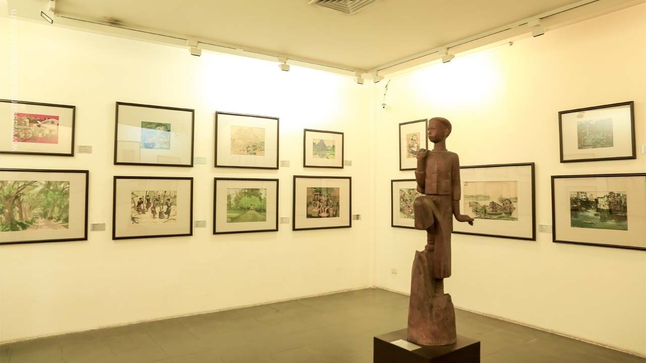 Art hung on the walls in Vietnam Fine Arts Museum near Sunway Hotel Hanoi