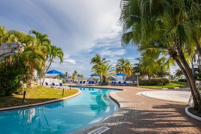 Wide view of the outdoor pool at Holiday Inn Montego Bay