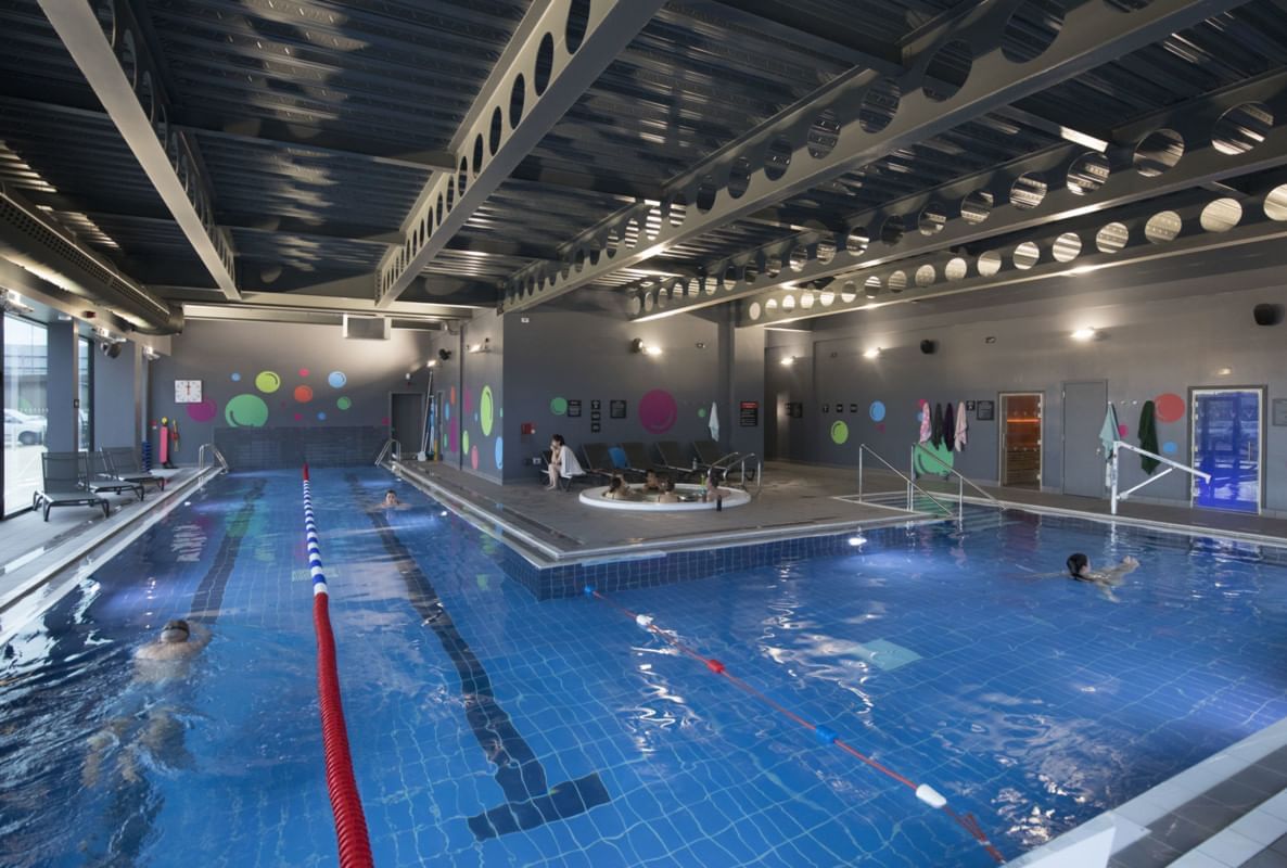 The indoor swimming pool at Village Bristol