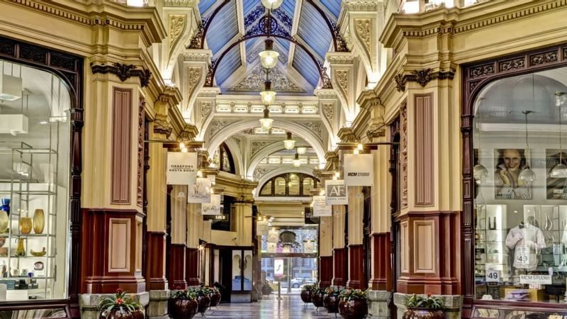 Interior view of Block Arcade near Novotel Melbourne