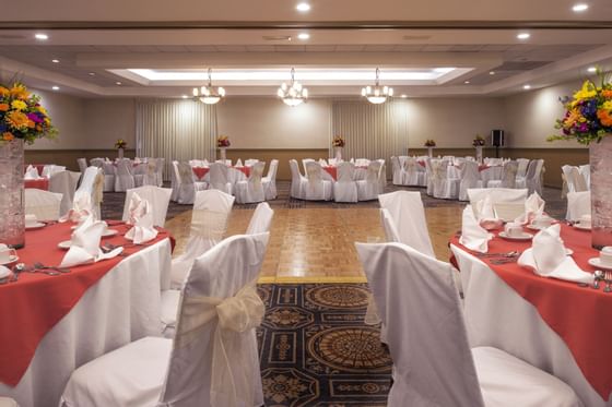 Banquet table set-up in Loretto Hall at Araiza Hotel Palmira