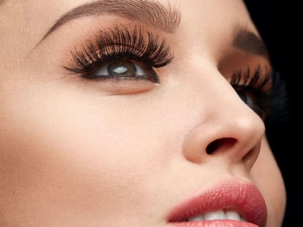 face of woman with makeup