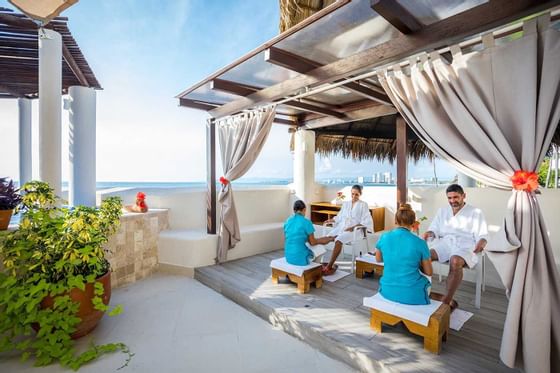 Couple getting a foot massage at Buenaventura Grand Hotel