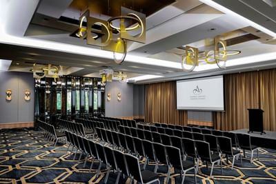 Theatre chair set-up in Whiteley Ballroom at Amora Hotel Sydney
