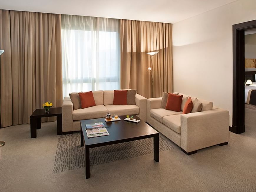 Living area of Diplomatic Suite at City Seasons Muscat