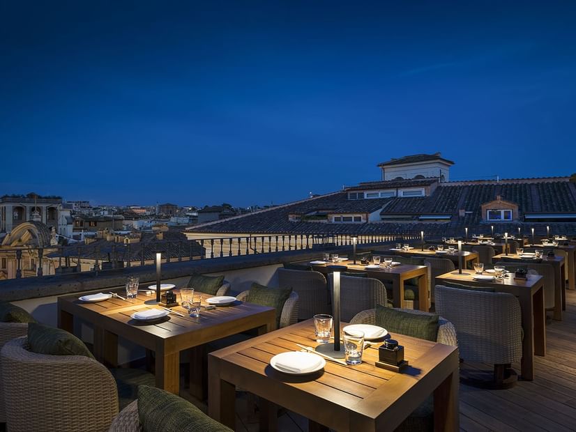 Zuma Restaurant at night time at Fendi Private Suites