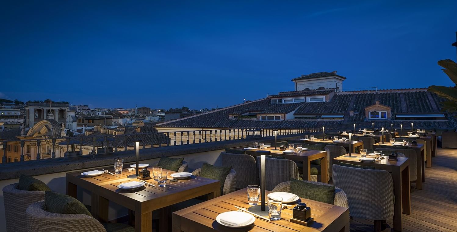 Zuma Restaurant at night time at Fendi Private Suites