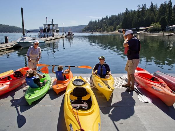 Kids on boats at Alderbrook Resort & Spa