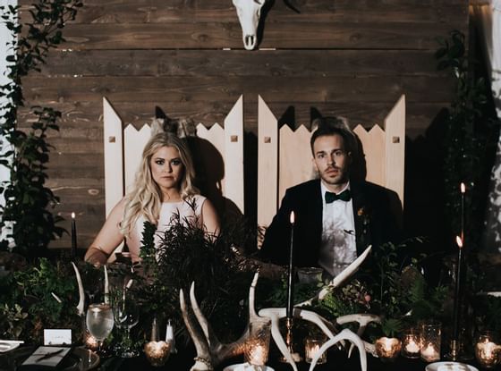 Wedding couple at Alderbrook Resort & Spa