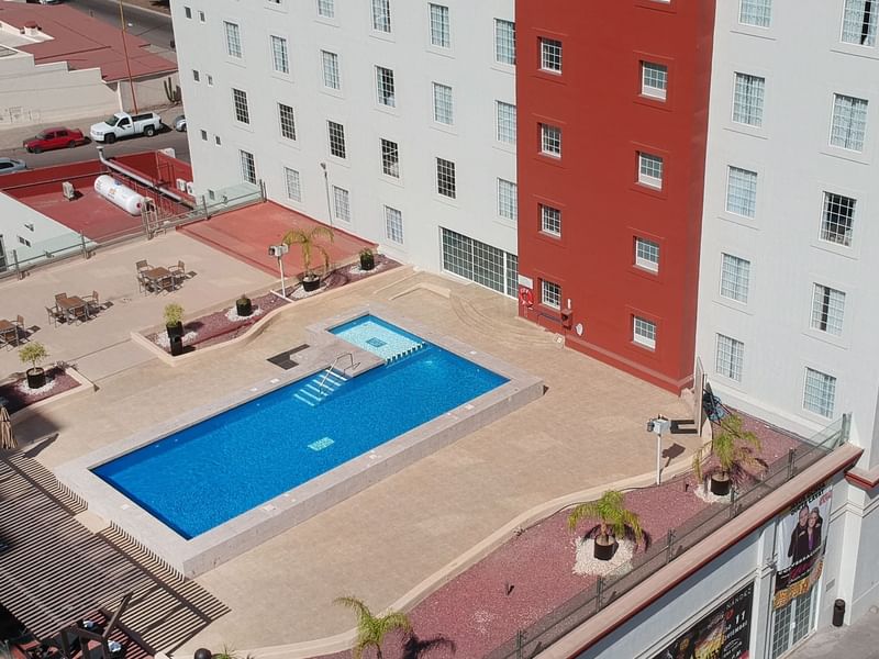 Aerial Shot of the outdoor Swimming pool at Fiesta Inn Hotels