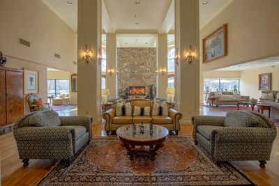Music Road Resort Hotel Lobby with Grand Fireplace
