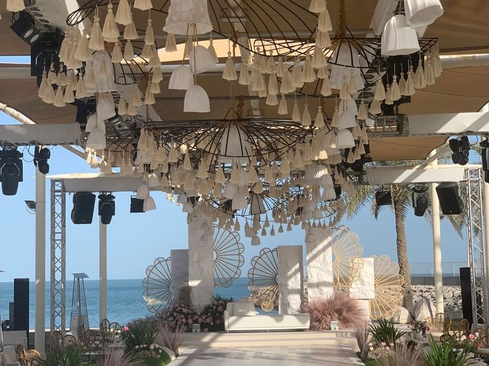 Wedding decor in Beach Garden at The Regency Hotel