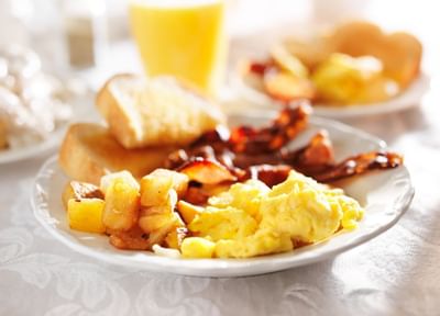 Close up of breakfast served at MCM Elegante Suites