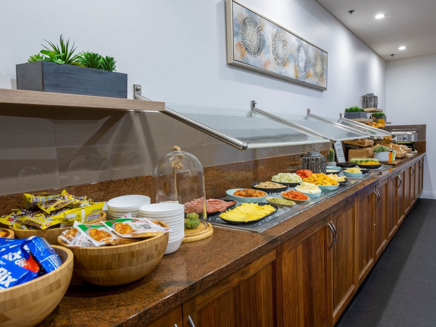 Variety of options in the breakfast buffet at Grand Chancellor Adelaide