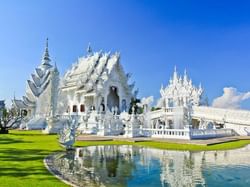 Distant view of Wat Rong Khun near Hop Inn Hotel