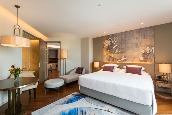 Large bed, Three Bedroom Suite at Chatrium Grand Bangkok