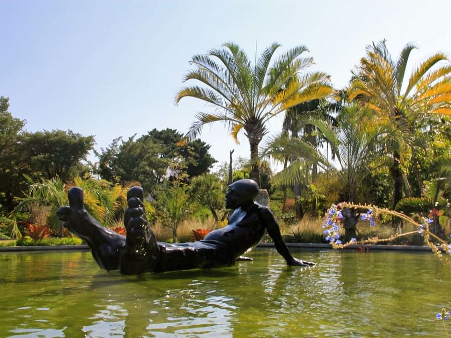 Big Foot Statue in Botanical Garden at Esme Miami Beach