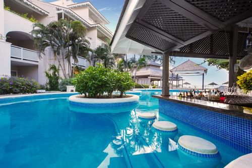 View of the pool bar near the pool at Bougainvillea Resort