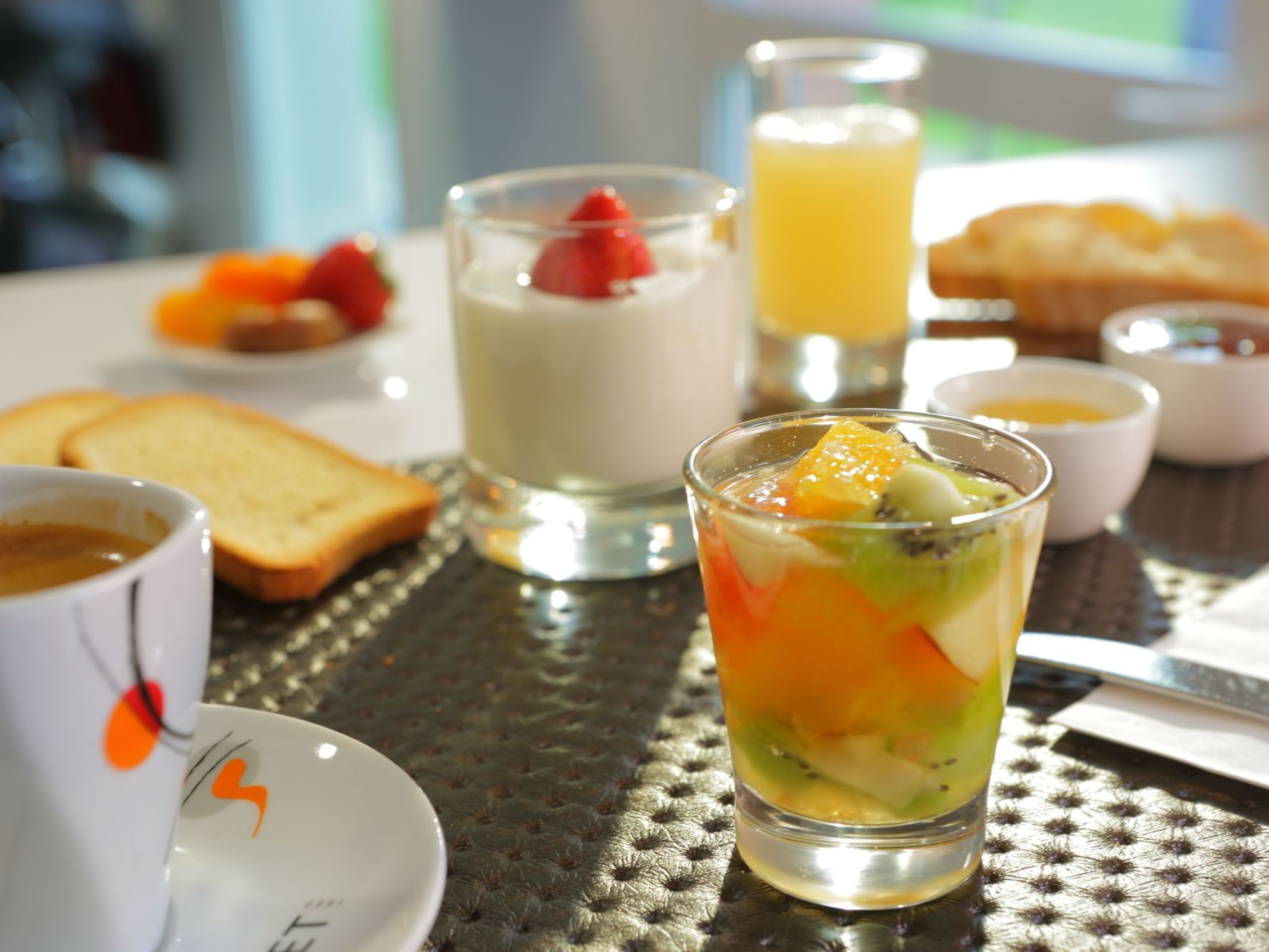 Table arranged with drinks at The Originals Hotels