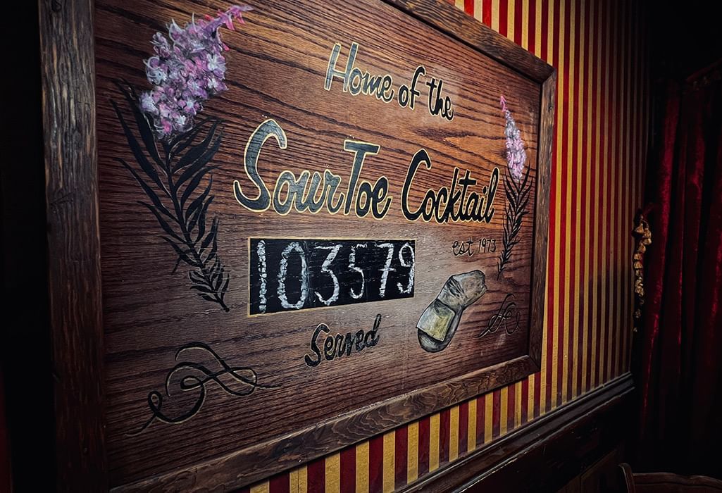 SourtToe Cocktail sign at The Downtown, a Coast Hotel