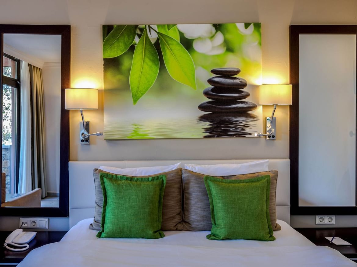 Interior of Standard room partial sea view at Marmaris Bay