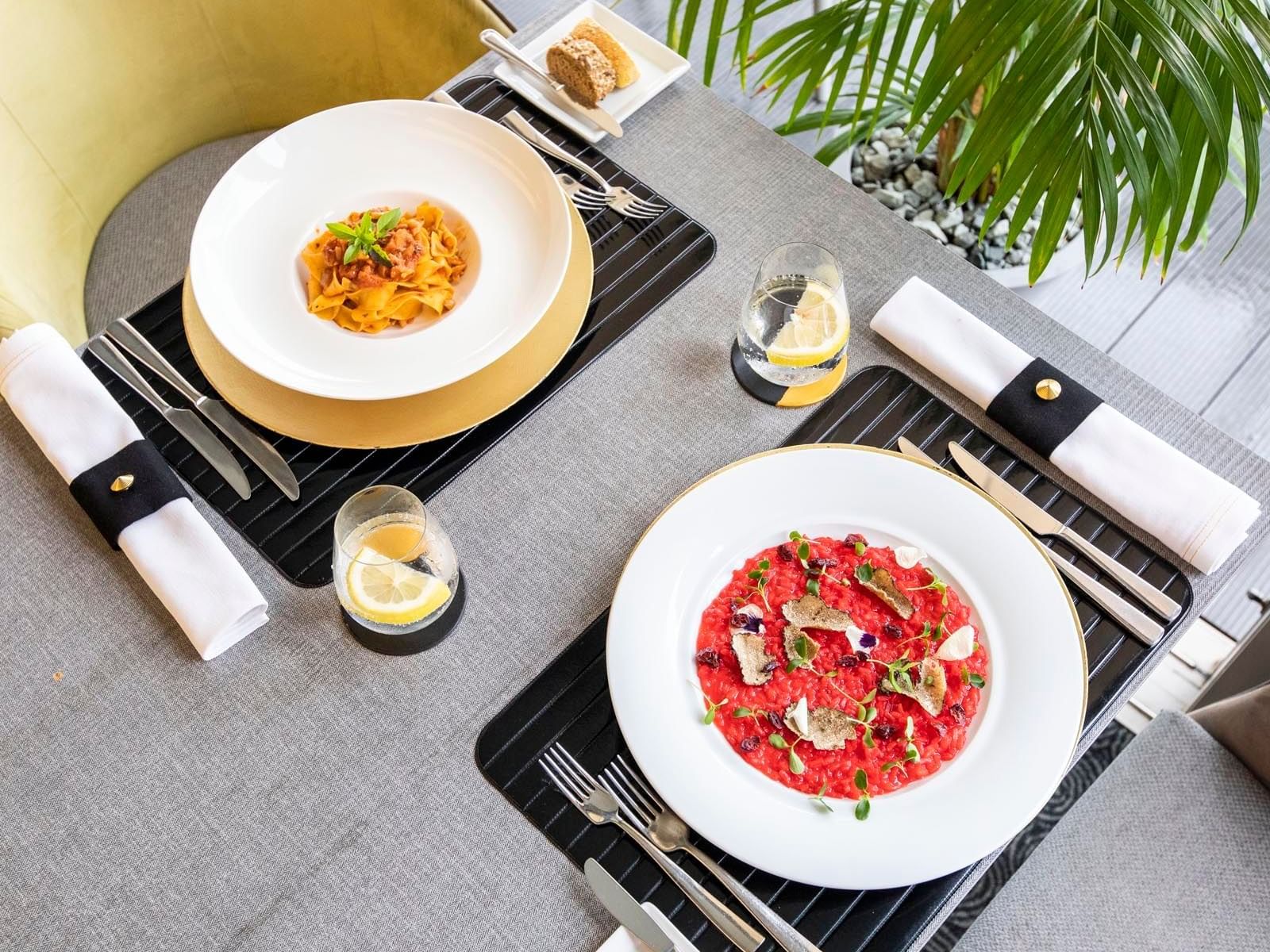 Dishes served on the table at St George Lycabettus