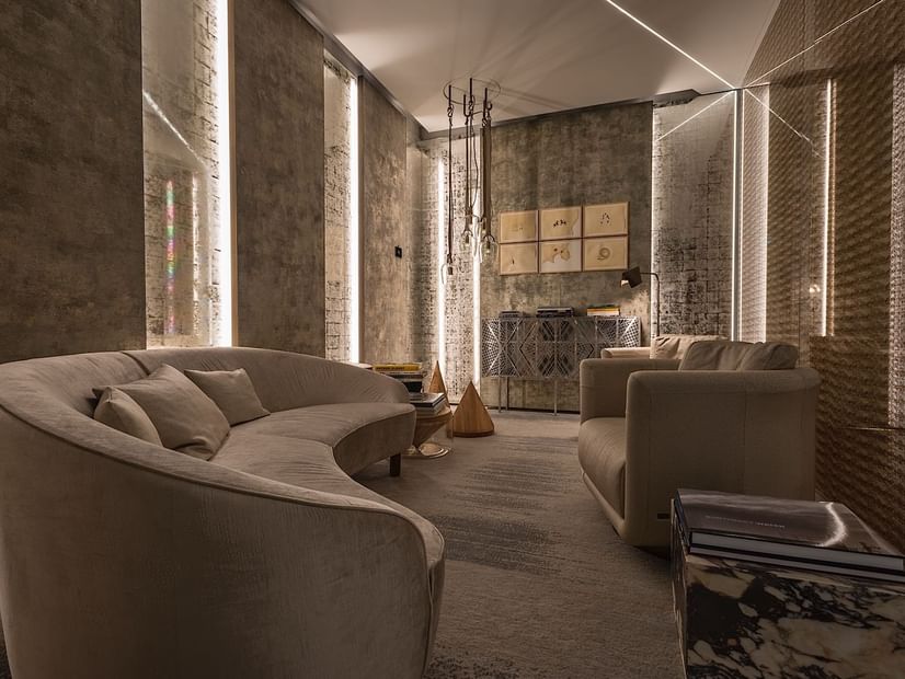 Sofa in a meeting room at Fendi Private Suites