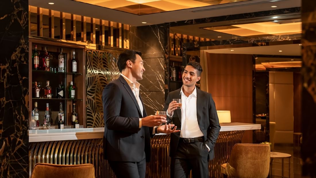2 gentlemen having liquor in 20th Club at Sunway Resort