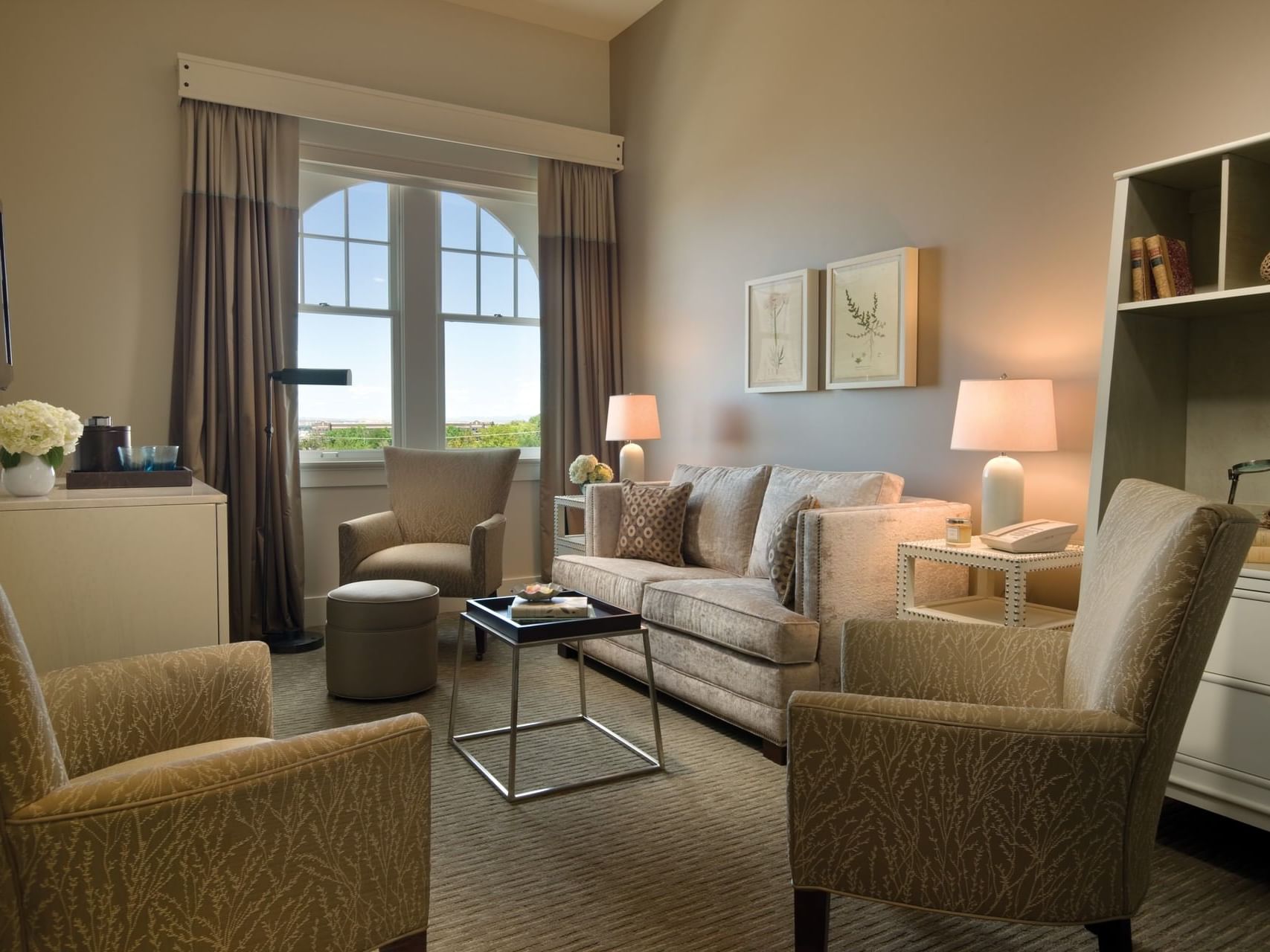 Lounge area and furniture in hotel room