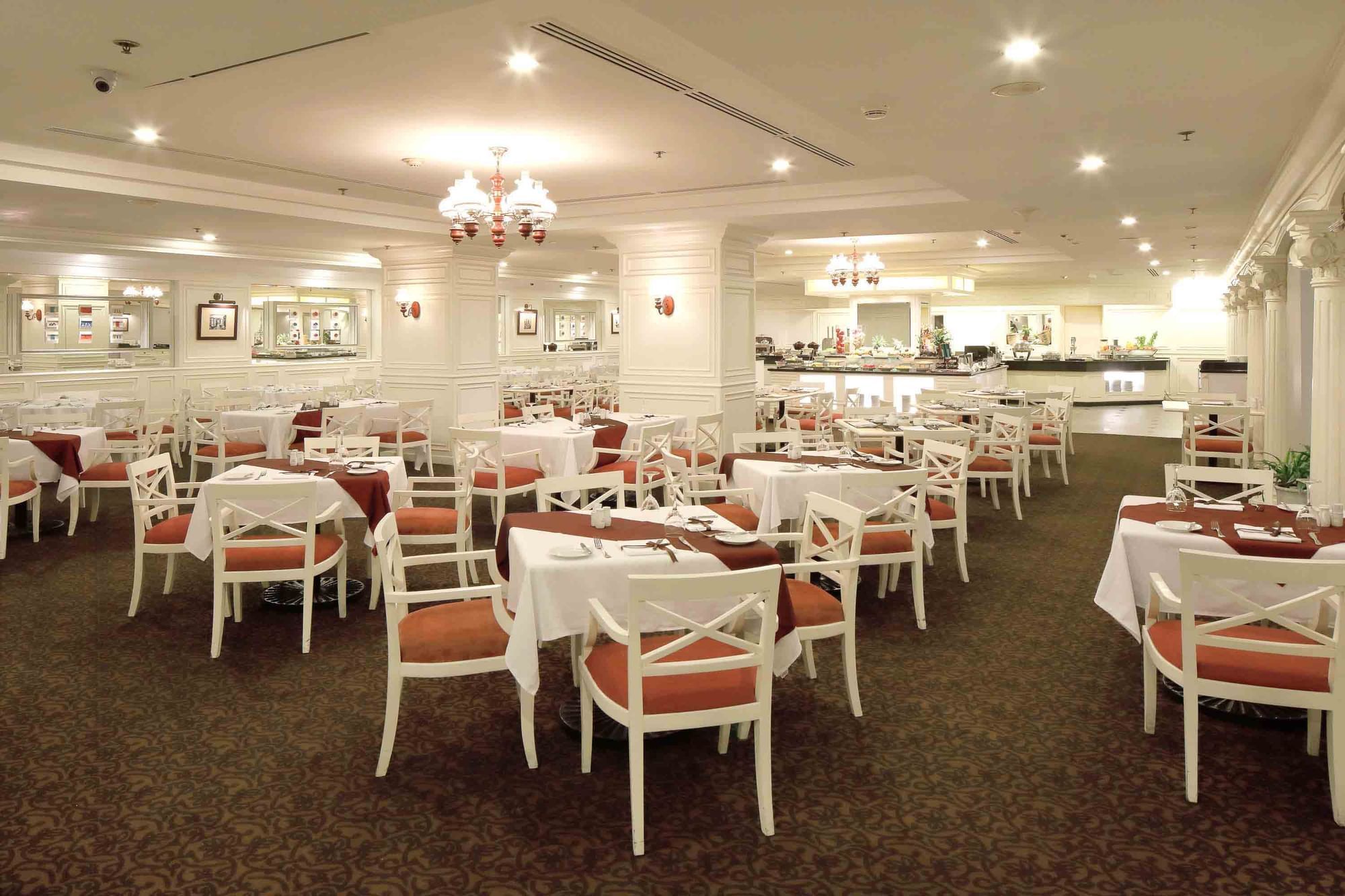 Dining area arrangement in The Restaurant at Sunway Hotel Hanoi
