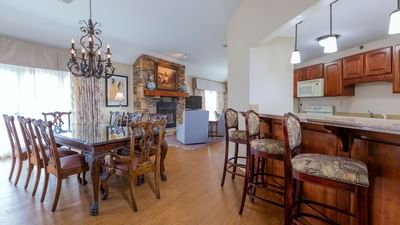 Image depicting the kitchen and the dining area of the penthouse of the Music Road Inn.
