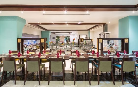 Dining table setup in Al Rehab restaurant at Mena Hotel Riyadh