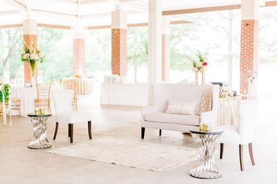 wedding decorations and sofa chairs