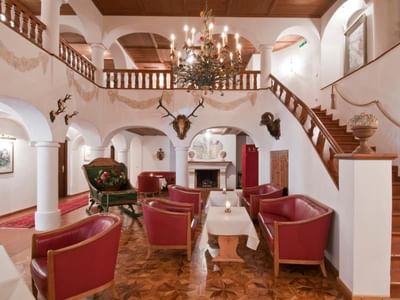 Lobby at Tiefenbrunner Hotel in Kitzbühel, Austria