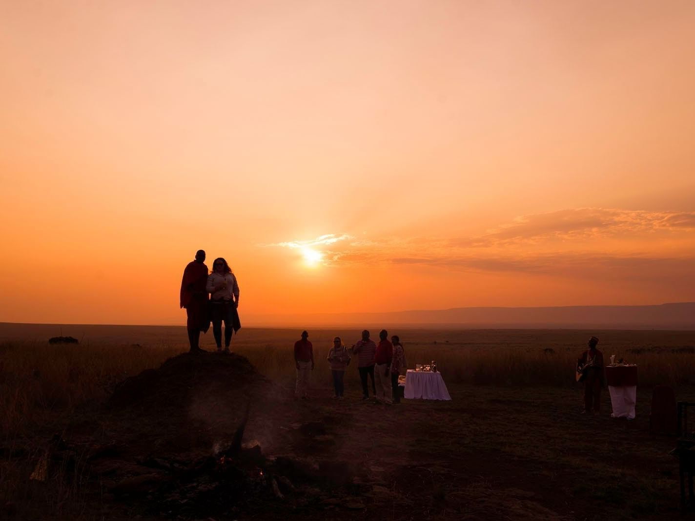 A Couple Looking At Sunset In Mara Serena Safari Lodge 