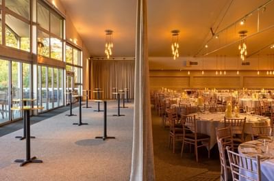 Interior of The King Suite set up for private dinner