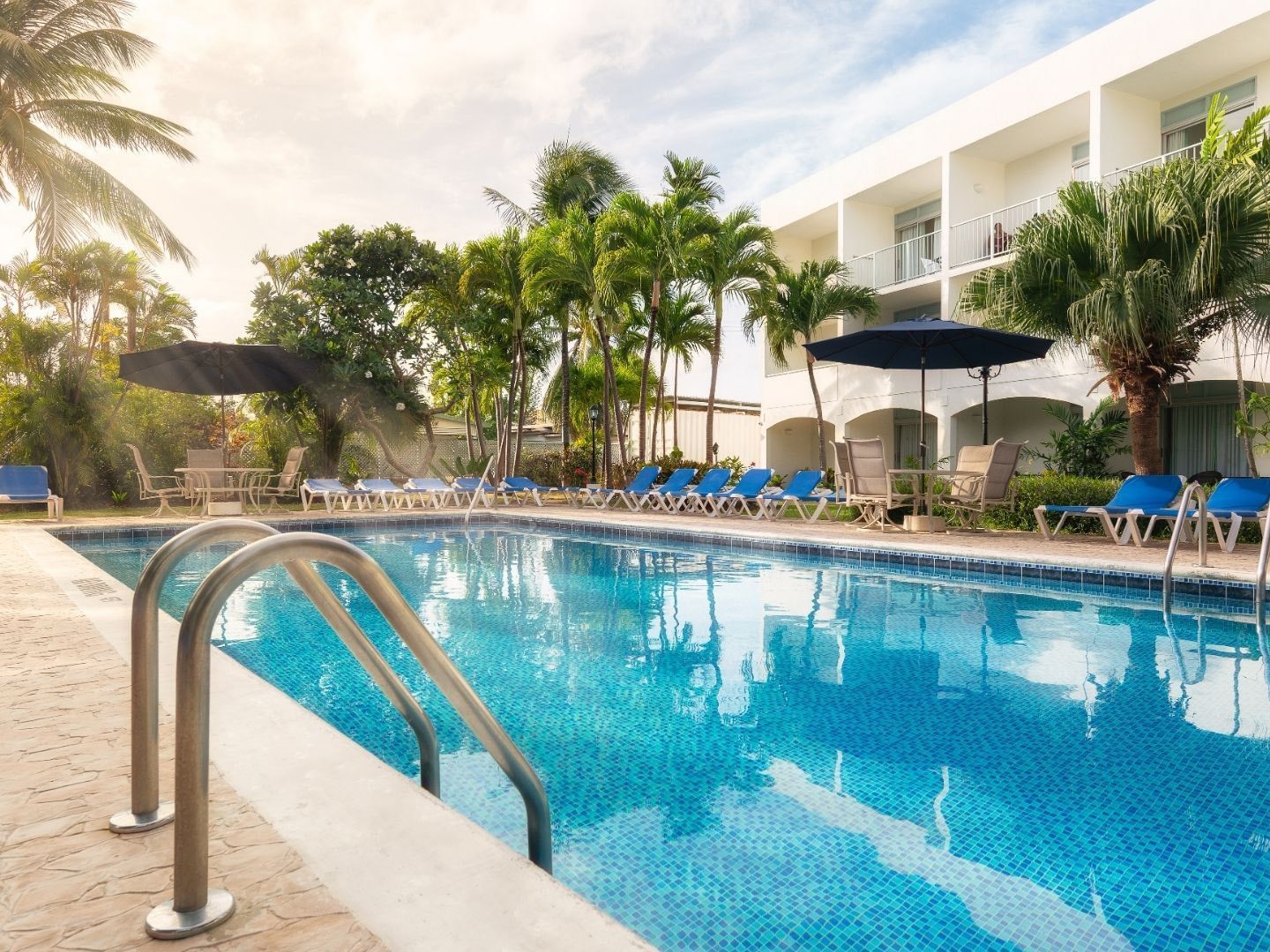 Exterior signature shot of pool Time Out Hotel Barbados