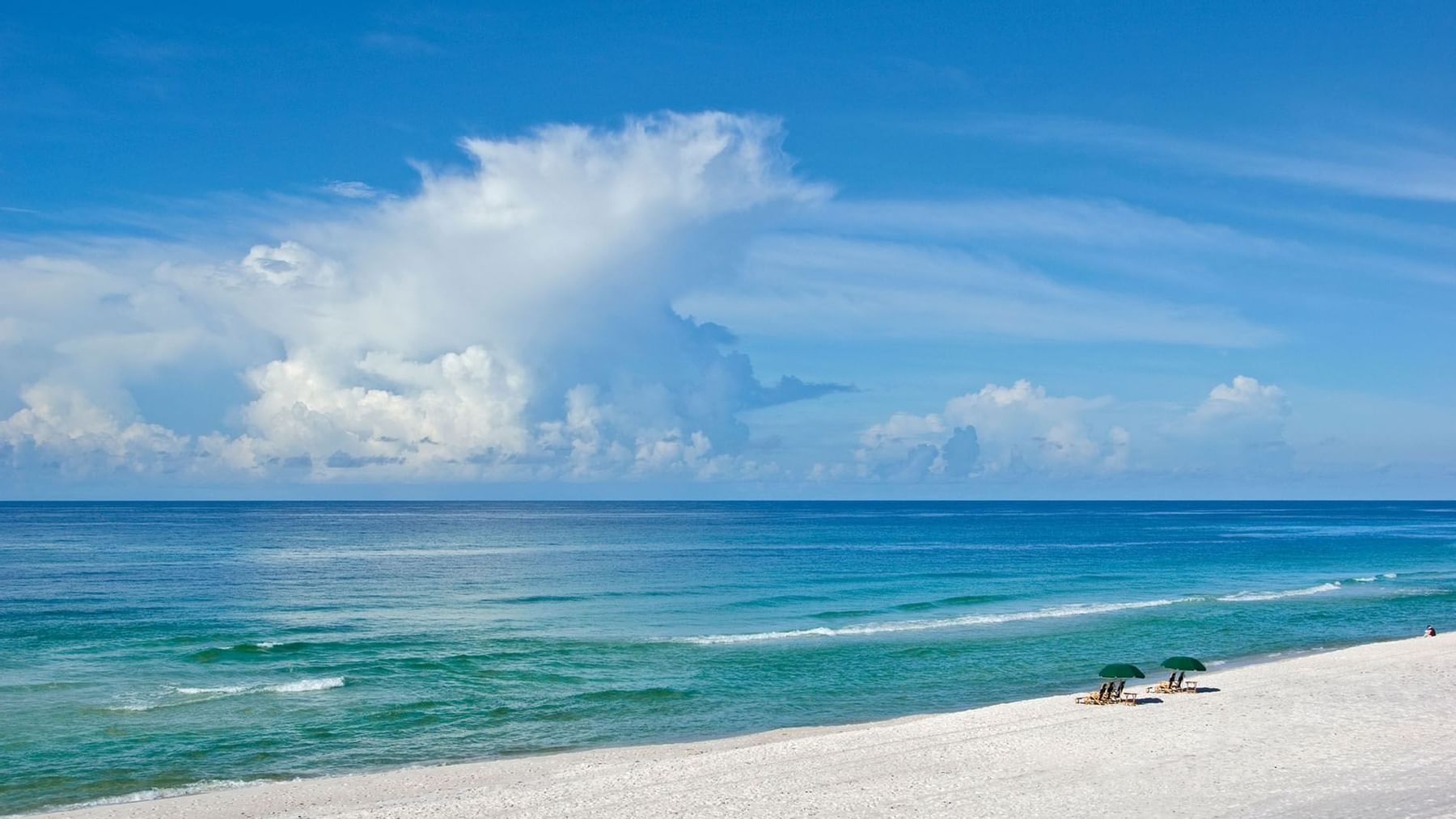 Landscape view of the Florida beach on a sunny day near Watersound Inn