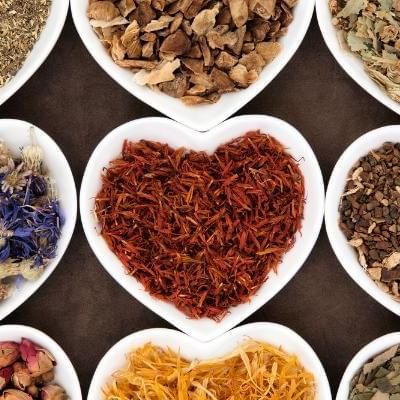 selection of dried herbal tea varieties