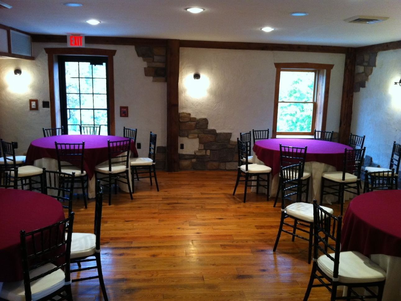 banquet room with tables