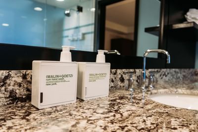 Bathroom amenities in Executive Suite at Aava Whistler Hotel