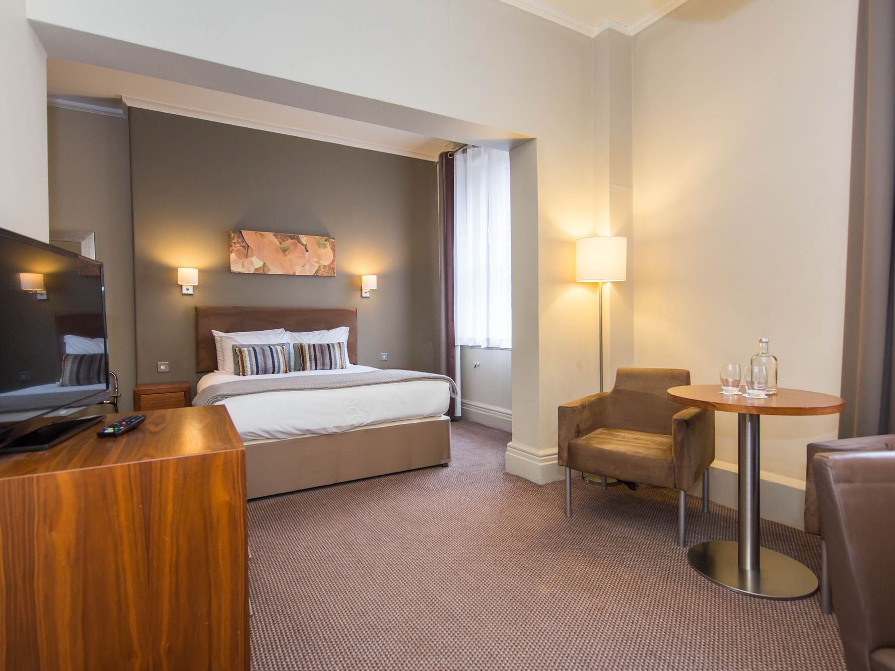 Superior Room with double bed, TV, and sitting space in The Met Hotel Leeds