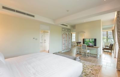 Interior of room of U KHAO YAI with king size bed and workdesk a
