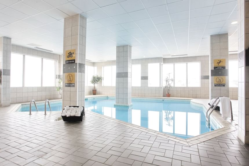 an indoor pool at a hotel