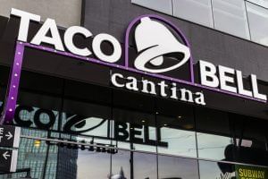 Taco Bell Cantina sign board near Rosen Inn Universalac